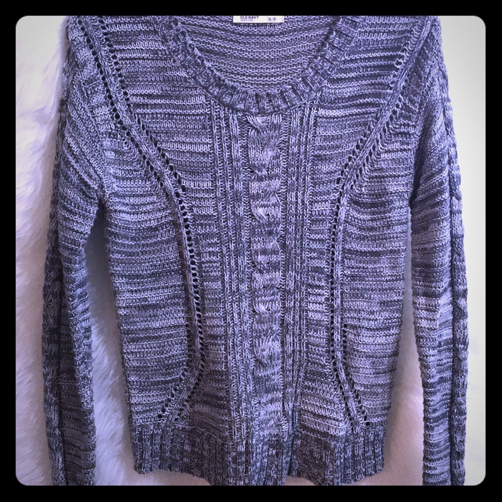Old Navy - Gray & White Knit Sweater Small - Picture 4 of 4